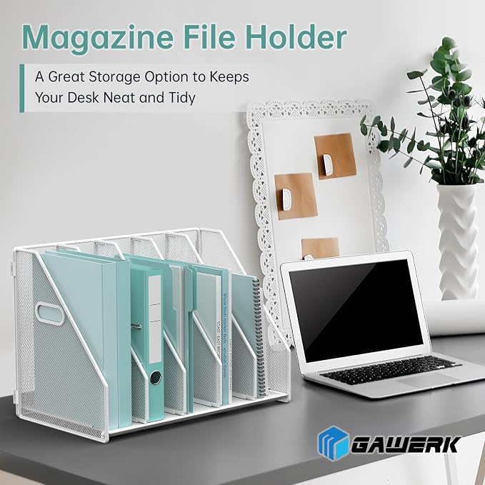 MINDEPOT Desk File Organizer Metal Desk Magazine Folder Holder - Image 2