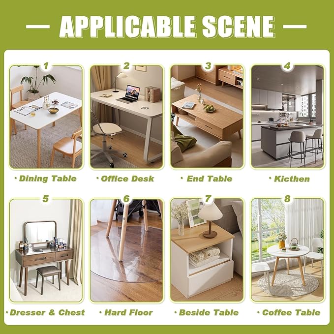 OstepDecor 16 x 48 Inch Clear Table Cover Protector, 2mm Thick Clear Plastic - Image 6