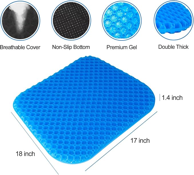 Shouken Large Gel Seat Cushion for Long Sitting - Image 2