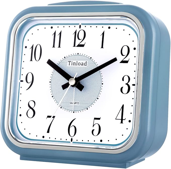 Tinload 5.5" Large Analog Alarm Clock Silent Non Ticking, Gentle Wake, Beep - Image 3
