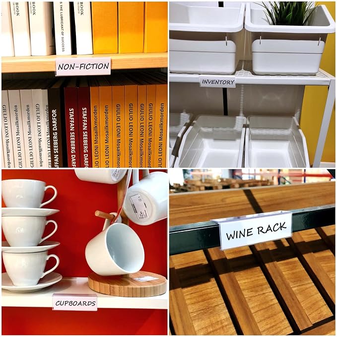 Shelf Label Holder, ChanQnTon 44PCS 3X7/8'' Shelf Labels, Tag Ticket Sign Label - Image 4