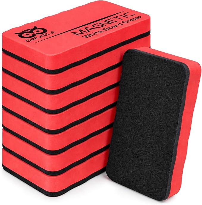 OWLKELA 8Pcs Whiteboard Erasers, Magnetic Dry Erase Eraser Ideal by OWLKELA