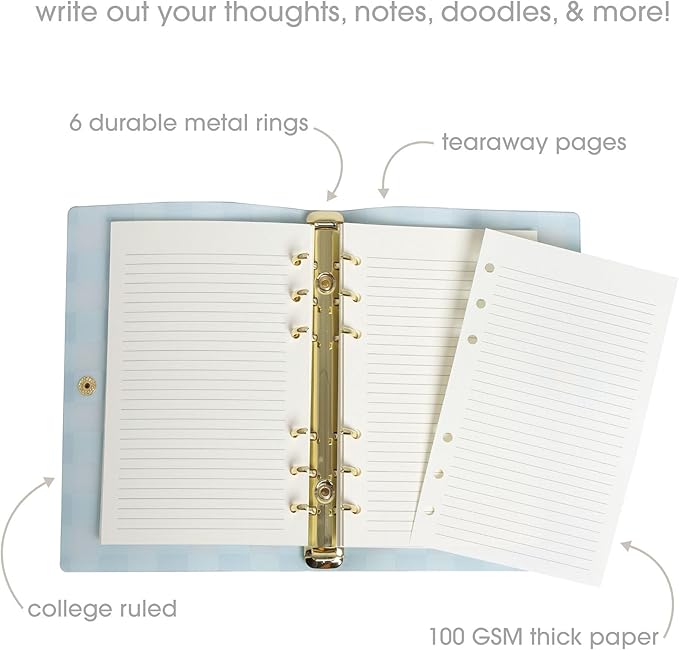 Pearhead Blue Gingham 5x7 Binder Journal - Image 3