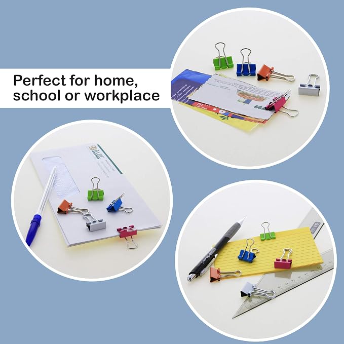 BAZIC Products Small Binder Clips, 3/4 in, 20 Ct, clamp paper stacks tight and - Image 3