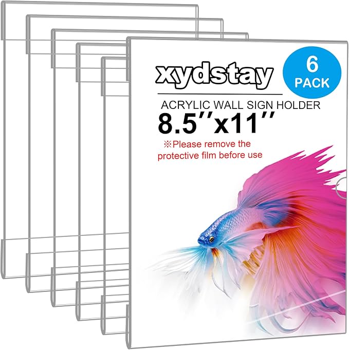 xydstay 6pack Acrylic Wall Sign Holder by xydled