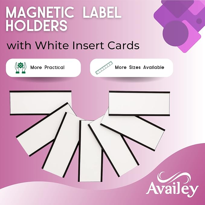 Availey 40 Pack Magnetic 'C' Channel Label Holders - Image 2