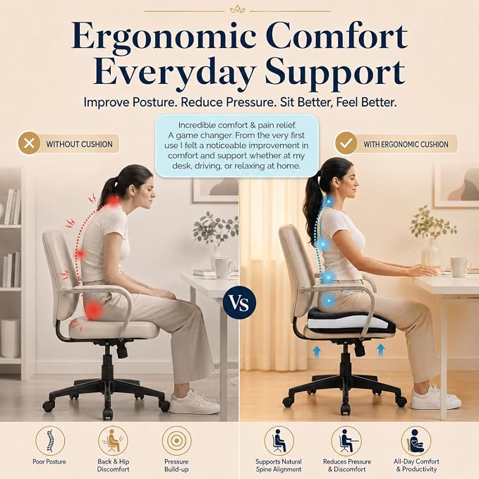 Seat Cushions for Office Chairs Wheelchair Cushion for Long Sitting Back - Image 8