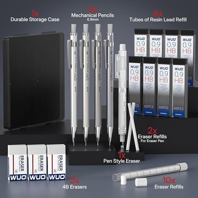 WUO 0.9mm Mechanical Pencil Set - Image 7