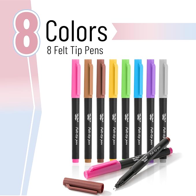 Mr. Pen- Felt Tip Pens, 8 Pack, Fast Dry | Fine Felt Tip Pens - Image 2