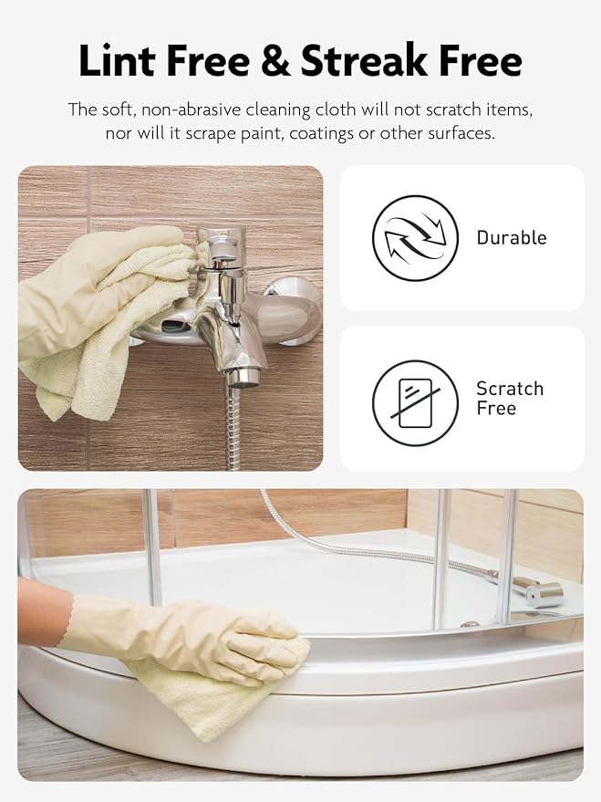 Fantasticlean Microfiber Cleaning Cloth Roll -40 Pack, Tear Away Microfiber Towels, 12" x 12", Reusable, Washable, Scratch Free, Ultra Absorbent Dish Rags for Car, Home, Garage or Shop (Beige)-DeskLoop Office