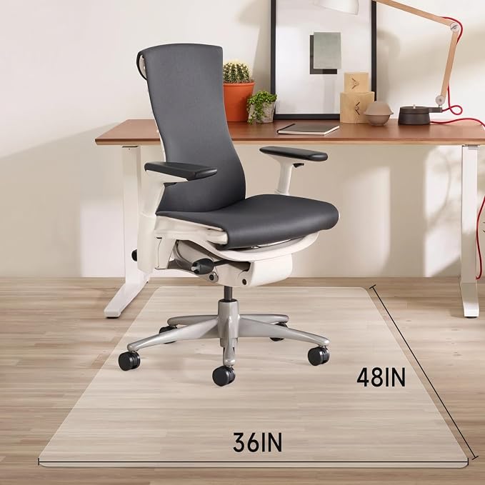 Office Chair Mat for Hardwood Floor, Anti-Slip Plastic Under Desk Computer Mats - Image 7