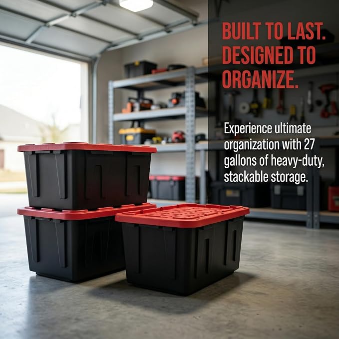4Pcs 27-gallon Plastic Storage Box, Sturdy and Durable - Image 5