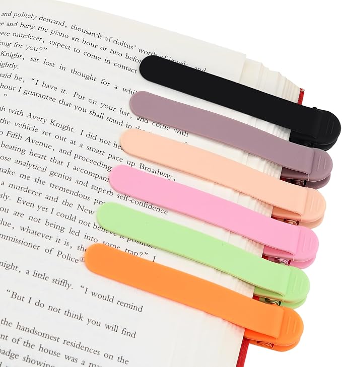 SMUK 6pcs Automatic Bookmark, Smart Silicone Bookmarkers by SMUK