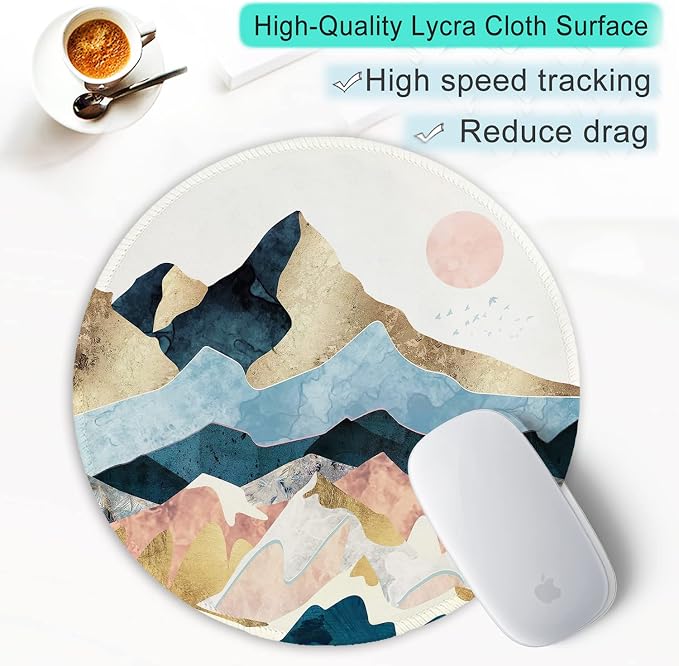 ITNRSIIET Round Mouse Pad with Stitched Edge Premium-Textured Waterproof - Image 6