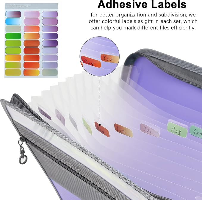 NAFY Accordion File Organizer, 13 Pockets Expanding File Folder - Image 5