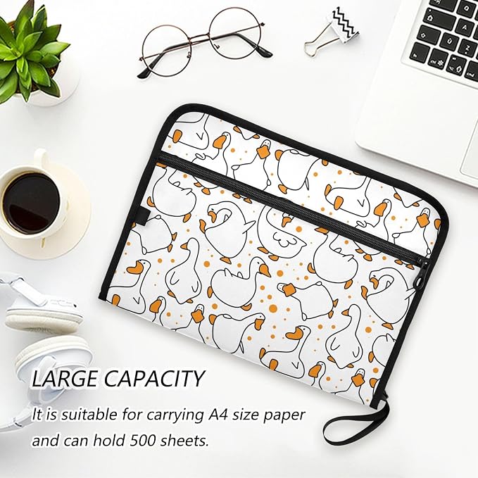 Cartoon Funny Goose White File Folders, Plastic Folders - Image 6