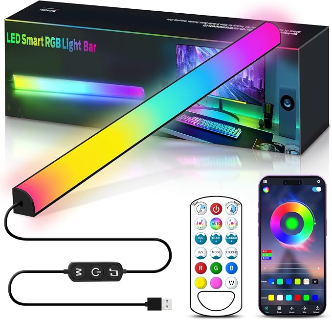KANTUTOE Monitor Down Light Bar, RGB Screen Desk Light PC, Dimmable LED Dynamic by KANTUTOE