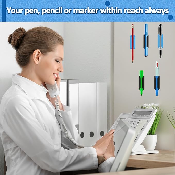 BOBOKA 20Pcs Pencil Holder for Desk, Adhesive Pen Holder for Classroom - Image 2