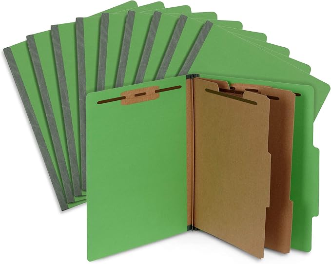 10 Green Classification Folders, 2 Divider, 2 Inch Expansions, Durable 2 Prongs - Image 6