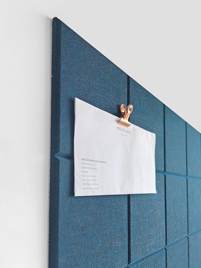Cork Board 24 x36 Alternative - 6 Pack Felt Wall Tiles with Safe Removable Adhesive Tabs, Cork Boards for Walls for Home Office Pin Board Tack Board Cork Board - Prussian Blue-DeskLoop Office