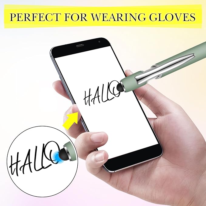 Zonon 38 Pieces Rubberized Ballpoint Pen with Stylus Tip Stylish Metal Pen Capacitive Styli with Soft Rubberized Grip, Black Ink for Most Devices(Chic Colors)-DeskLoop Office