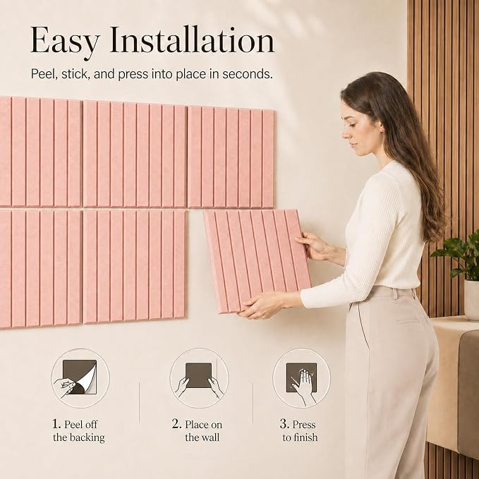 Stripe Felt Bulletin Board Tiles, Cork Board Alternative 48 x 36 in | 0.35 in - Image 4