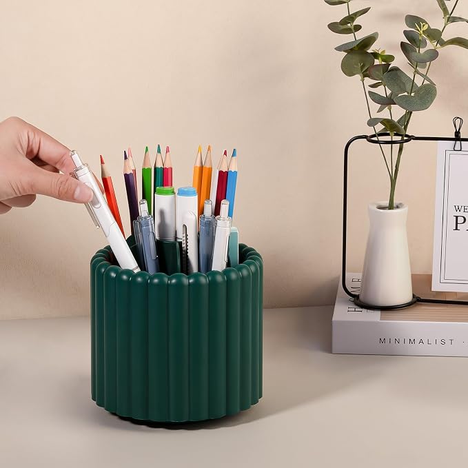 Anyoifax 360° Rotating Pen Holder 7 Slots Desk Organizer Removable Pencil Cup - Image 5