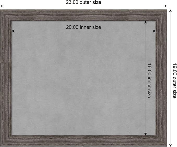 Amanti Art Grey Framed Magnetic Board 19x23 Small Vision Board - Image 4
