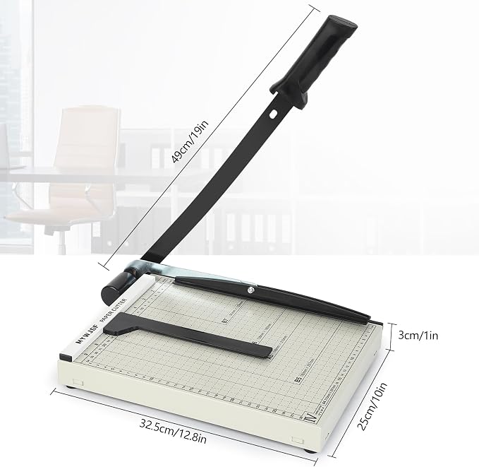 Paper Cutter 12 Inch, Heavy Duty Guillotine Paper Cutter Slider Trimmer - Image 3