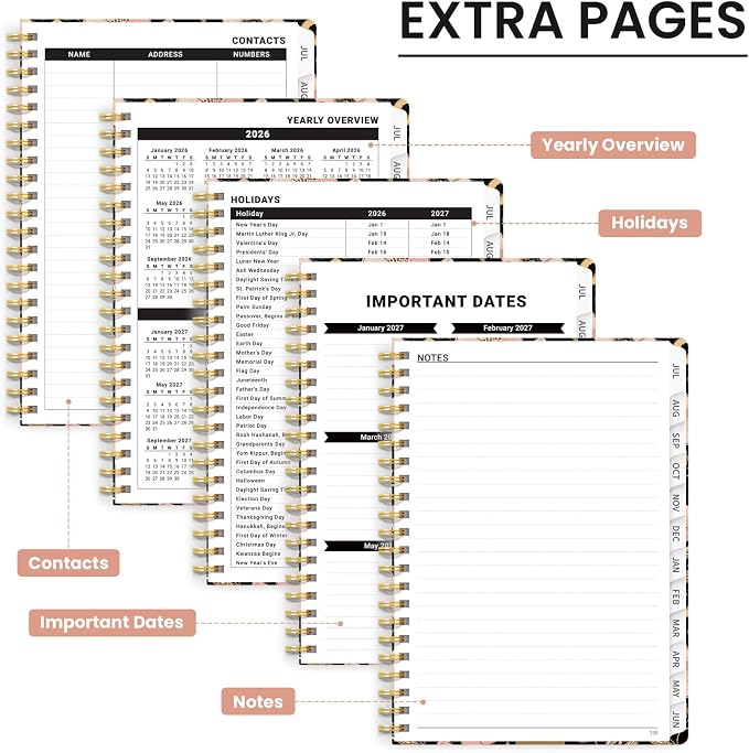 Planner 2026-2027, Hardcover Monthly and Weekly Academic Planner July 2026 - Image 5