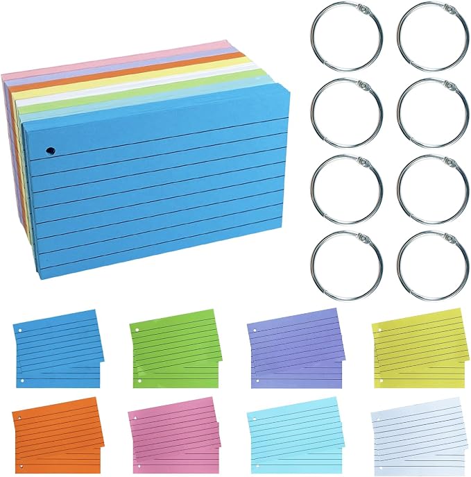 TFLFL Index Cards 3x5 Inch, Thin Note Cards Paper, Study Card Memo Scratch Pad by TFLFL