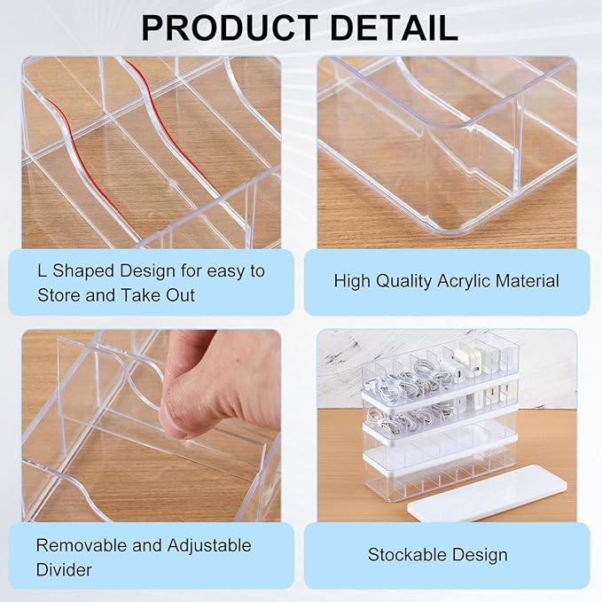 Tatuo 4 Pcs Cord Organizer for Drawer Desktop, Cable Organizer Box - Image 4