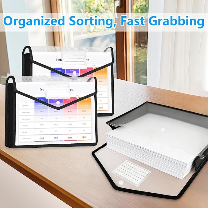 HOUYEE 2 Pack Plastic Expanding File Folder, Envelope File Folder Organizer - Image 6