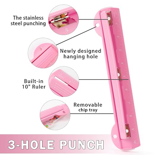WORKLION 3 Ring Hole Puncher for Binders, - Image 2