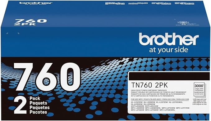 Brother Genuine High-Yield Black Toner Cartridge Twin Pack TN760 2Pk, 2 Pack | - Image 7