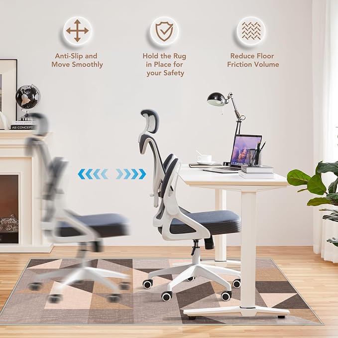 Office Chair Mat for Hardwood Floor&Tile Floor, Under Desk Rug for Rolling - Image 4