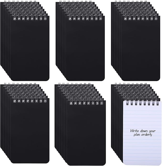Small Spirals Notepads, 50 Pcs 3 x 5 Inches Mini Notebooks, 60 Sheets Mini Portable Pocket Notebook, Top Bound Notebook Memo Pads for Home Office School-DeskLoop Office