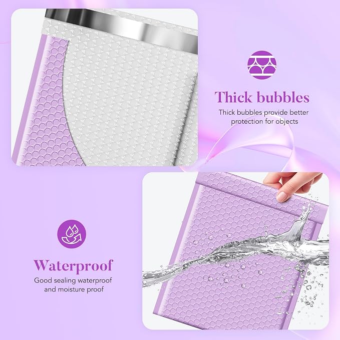 Fuxury Bubble Mailers 8.5x12" 40 Pack Large Bubble Envelopes Usable 8.5x11" - Image 4