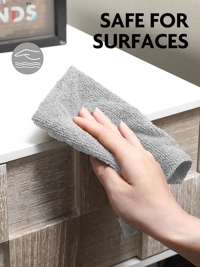 Fantasticlean Microfiber Cleaning Cloth Roll -90 Pack, Tear Away Microfiber Towels, 12" x 12", Reusable, Washable, Scratch Free, Ultra Absorbent Dish Rags for Car, Home, Garage or Shop (Grey)-DeskLoop Office