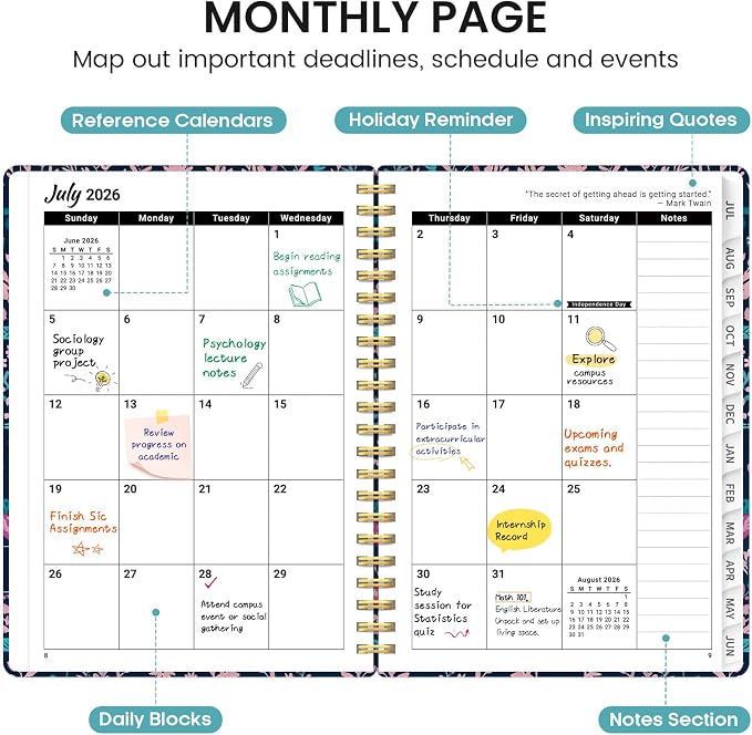 Planner 2026-2027, Academic Monthly and Weekly Calendar Planner - Image 2