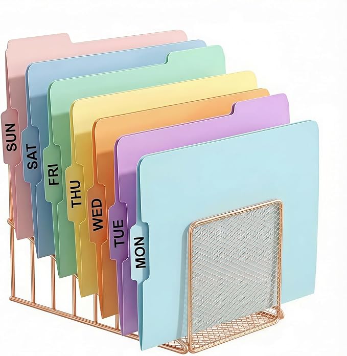 2 Pcs Incline File Sorter, 7 Slot Magazine Holder - Image 9