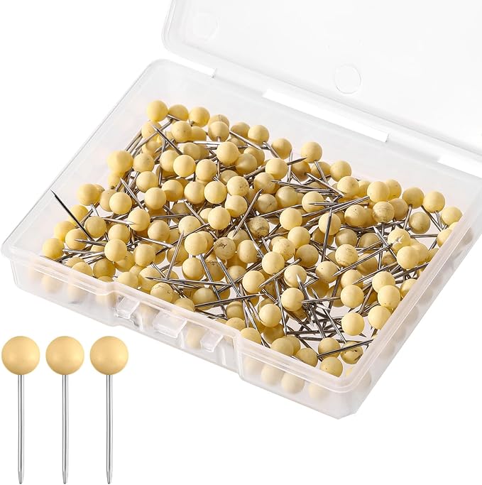 XIHIRCD 200pcs Push Pins, Map Tacks Round Head Map Push Pins Small Thumb Tacks by XIHIRCD