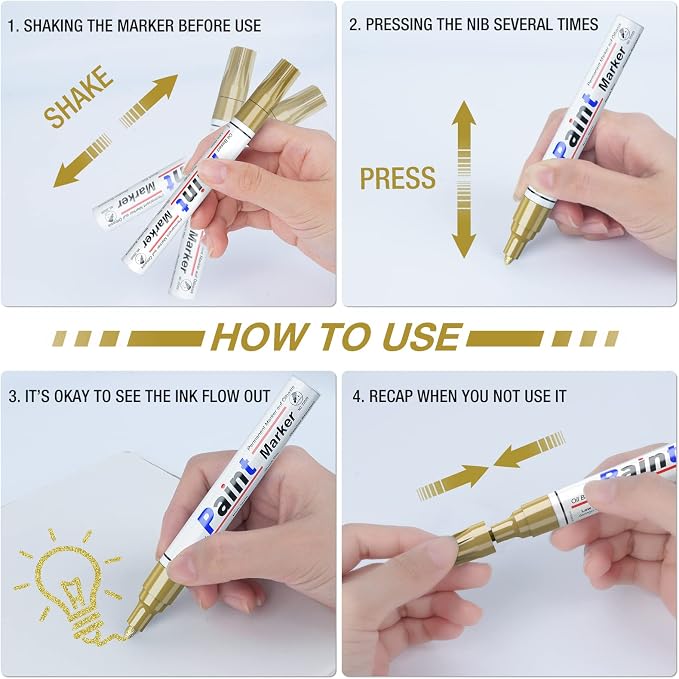 DAPAWIN Gold Paint Pen Paint Markers - Image 6