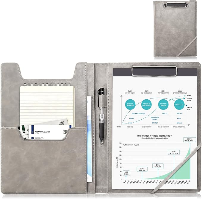 ProCase Clipboard Folder Portfolio, Leather Business Padfolio Organizer Letter by ProCase