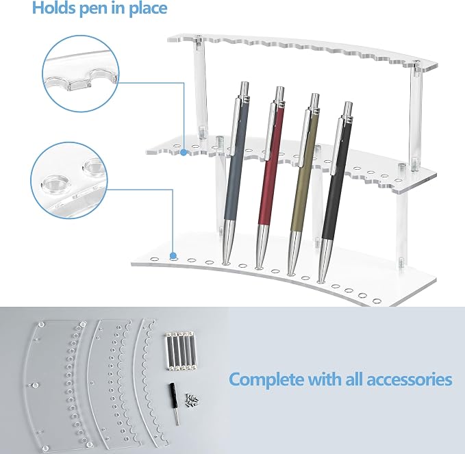 30-Slot Acrylic Pen Holder & 2 Tier Detachable Display Stand - Image 7