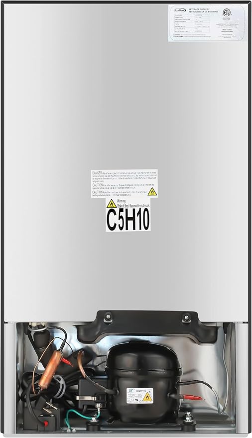 KoolMore 18 in. 3.2 Cu. Ft. Beverage Refrigerator Merchandiser with Stainless Steel Trim and Touch Panel For Soda, Beer or Wine Perfect for Use in a Commercial or Home Setting, ETL Listed (KM-BR32SS)-DeskLoop Office