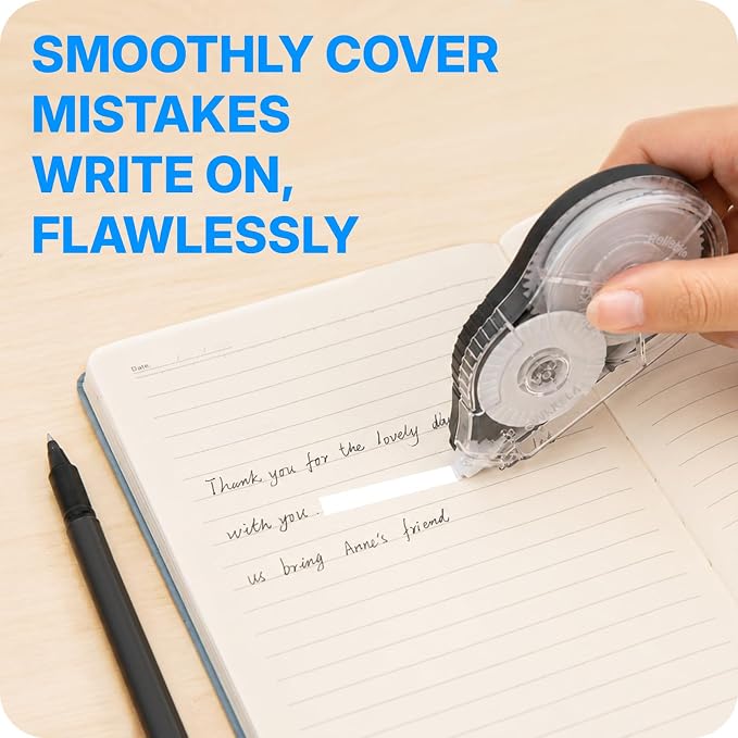 OWLKELA 2 Pack Plus Correction Tape, Tear-Resistant White Correction Tape - Image 6