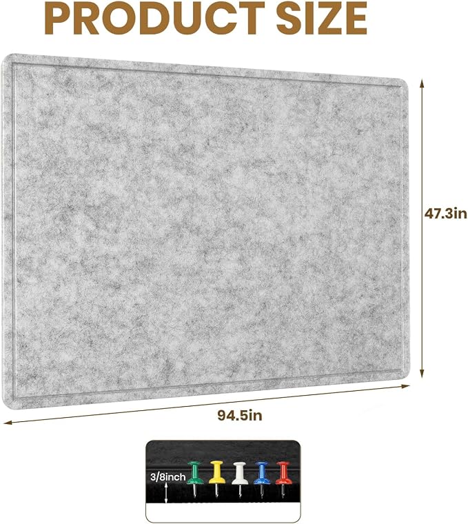Extra Large Bulletin Board, 96 X 48 inches Cork Board - Image 3