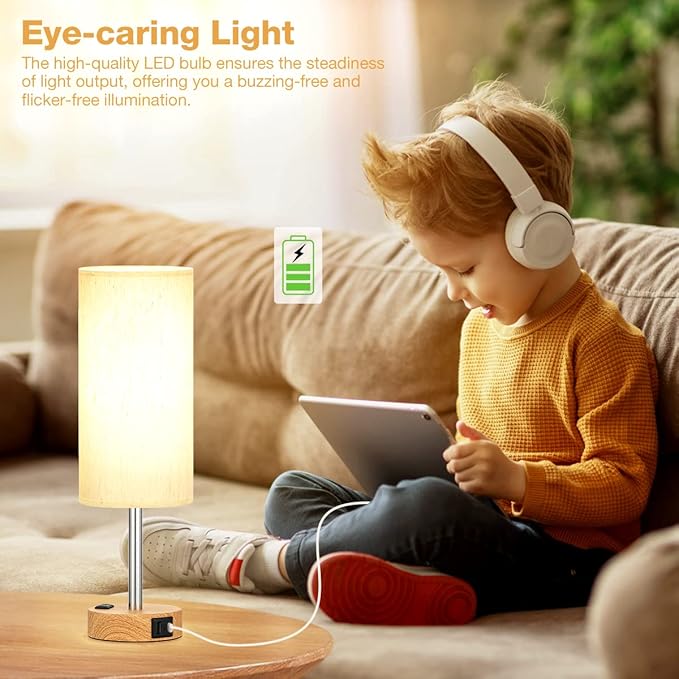 Fenmzee Bedside Table Lamp for Bedroom - Image 6