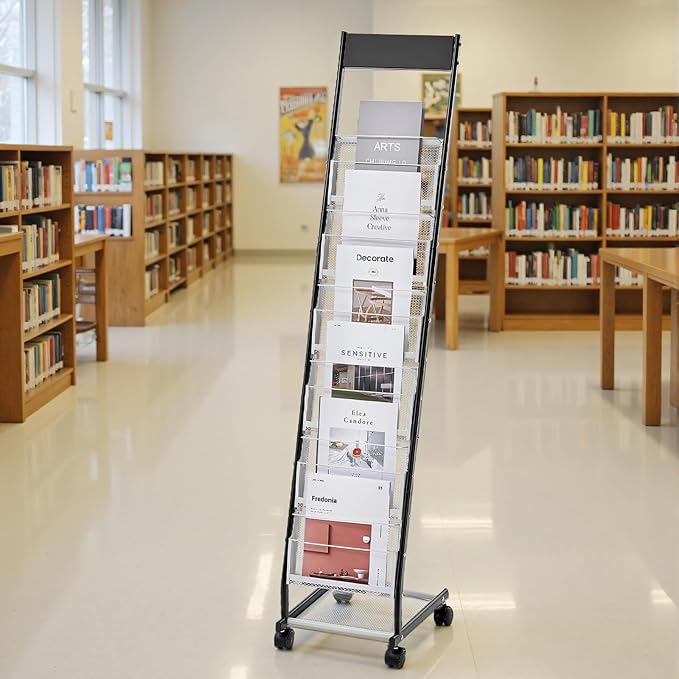 VEVOR Brochure Display Rack, Narrow 6-Tier Magazine Literature Display Stand - Image 8